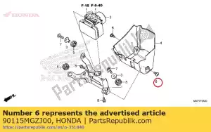 honda 90115MGZJ00 tornillo especial 6x14 - Lado inferior