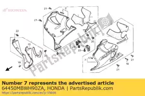 Honda 64450MBWH90ZA conjunto de capucha, l. inferior (wl) * - Lado inferior