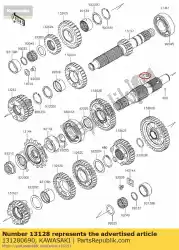 Here you can order the shaft-transmission outpu er650 from Kawasaki, with part number 131280690: