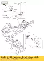 140930188, Kawasaki, cubierta, lámpara de licencia bx250aef kawasaki ninja z 250 2015 2016, Nuevo