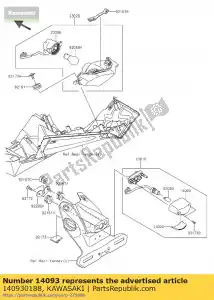 kawasaki 140930188 cubierta, lámpara de licencia bx250aef - Lado inferior