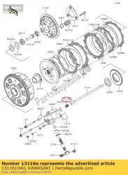 Aqui você pode pedir o haste, impulso de embreagem z200-a5 em Kawasaki , com o número da peça 131161040: