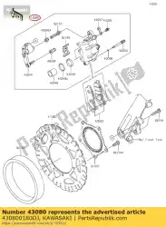 Tutaj możesz zamówić 01 podzespó? Zacisku, przód, prawa, bl od Kawasaki , z numerem części 430800180DJ: