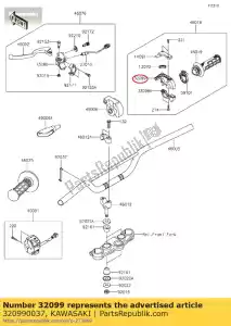 Kawasaki 320990037 caso, acelerador, upp - Lado inferior