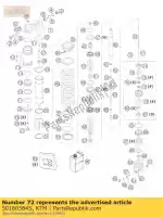 50180384S, KTM, Adapter cpl. d = 50 uur = 26,5 ktm exc mxc sx xc 125 200 250 300 400 450 525 2003 2004, Nieuw