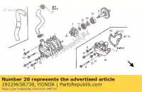 19229KSR730, Honda, joint, pompe à eau honda cr 125 2005 2006 2007, Nouveau