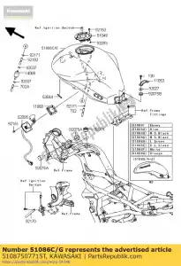 Kawasaki 51087507715T tanque-comp-combustível, c.b.orang - Lado inferior