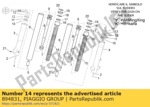 aprilia 894831 guardapolvo - Lado superior