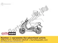 AP8267232, Piaggio Group, Conjunto de calcomanías del cuerpo trasero aprilia sr ho 0 50 2, Nuevo