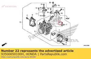 Honda 93500050100H schroef, pan, 5x10 - Onderkant