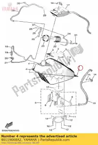 yamaha 90119068A2 perno, con arandela - Lado inferior