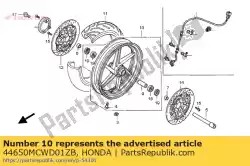 Here you can order the wheel sub assy., fr. *typ from Honda, with part number 44650MCWD01ZB: