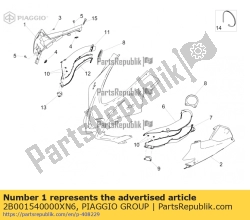 Aprilia 2B001540000XN6, Carenatura anteriore dx, OEM: Aprilia 2B001540000XN6