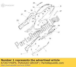 Piaggio Group 67307740P4 capa esquerda rosa - Lado inferior