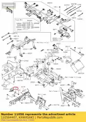 beugel kvf750gff van Kawasaki, met onderdeel nummer 110564407, bestel je hier online: