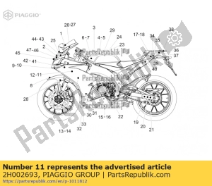 aprilia 2H002693 sticker rechter zijkuip 