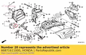 Honda 66871611000 tuerca, panel central - Lado inferior