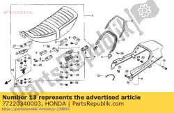 Ici, vous pouvez commander le bar assy., serrure de siège auprès de Honda , avec le numéro de pièce 77220340003: