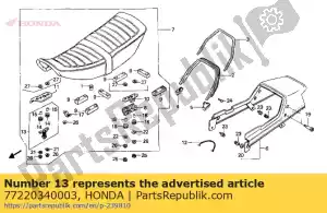 Honda 77220340003 bar assy., serrure de siège - La partie au fond