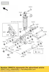 Ici, vous pouvez commander le bras-susp, uni trak auprès de Kawasaki , avec le numéro de pièce 390071302: