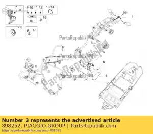 Piaggio Group 898252 suporte de bateria - Lado inferior