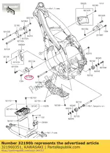 kawasaki 321900351 motor de suporte, upp, lh klx450a8 - Lado inferior