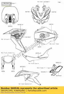 kawasaki 560541549 mark, step stay, lh, rr klz1000bf - Dół