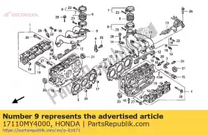 Honda 17110MY4000 spruitstuk comp., r. - Onderkant