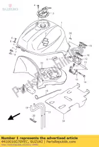 Suzuki 4410016G70YEC tanque de combustible - Lado inferior