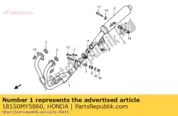 Ici, vous pouvez commander le tuyau comp., ex. Auprès de Honda , avec le numéro de pièce 18150MY5860: