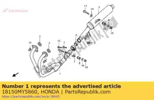 Honda 18150MY5860 tuyau comp., ex. - La partie au fond