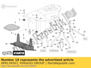 aprilia AP8134567 air filter housing support - Bottom side