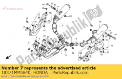 Aqui você pode pedir o banda, r. Silencioso em Honda , com o número da peça 18371MM5640: