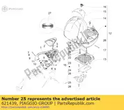 Aquí puede pedir tuerca cuadrada de Piaggio Group , con el número de pieza 621439: