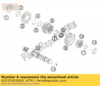 60233003000, KTM, sliding gear 3/4 th g . ktm adventure sm superm supermoto 990 2010 2011 2012 2013, New