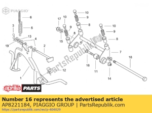 aprilia AP8221184 pino da biela - Lado inferior