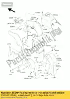 3500413786L, Kawasaki, guardabarros delantero, f.red kvf400-c1 kawasaki kvf 300 400 2000 2001 2002, Nuevo