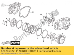 Aprilia AP8206322, Aandrijfkoppelingsschijf, OEM: Aprilia AP8206322