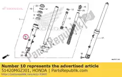 Aqui você pode pedir o case comp., r. Inferior em Honda , com o número da peça 51420MGZJ01: