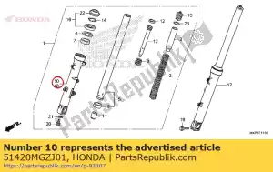 honda 51420MGZJ01 case comp., r. inferior - Lado inferior