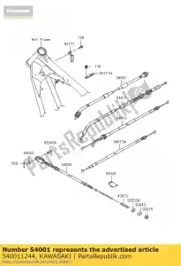 Kawasaki 540011244 cable-speedmeter - Bottom side