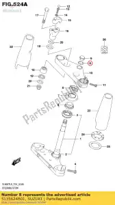 Suzuki 5135624B01 arruela, haste - Lado inferior