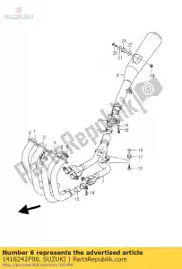 Suzuki 1418242F00 klem, exh pijp - Onderkant