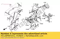 45128MBTD51, Honda, tubo flessibile, secondo cilindro principale honda xl 1000 2004 2005 2006 2007 2008 2009 2010 2011, Nuovo