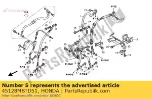 honda 45128MBTD51 tuyau, deuxième maître-cylindre - La partie au fond