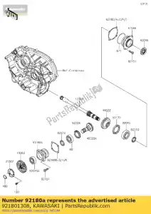 Kawasaki 921801308 shim, gedreven, t = 0,20 - Onderkant