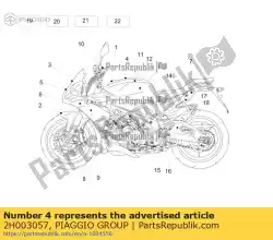 Tutaj możesz zamówić szara naklejka na ? Rodku zbiornika od Piaggio Group , z numerem części 2H003057: