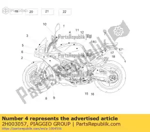 Piaggio Group 2H003057 szara naklejka na ?rodku zbiornika - Dół