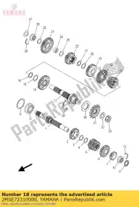 yamaha 2MSE72310000 versnelling, 3e wiel - Onderkant