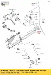 Here you can order the 01 hose-cooling,rad.-reservo from Kawasaki, with part number 390620784: